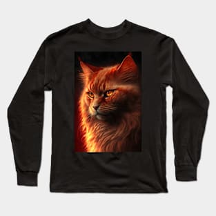 Serious Cat portrait Long Sleeve T-Shirt